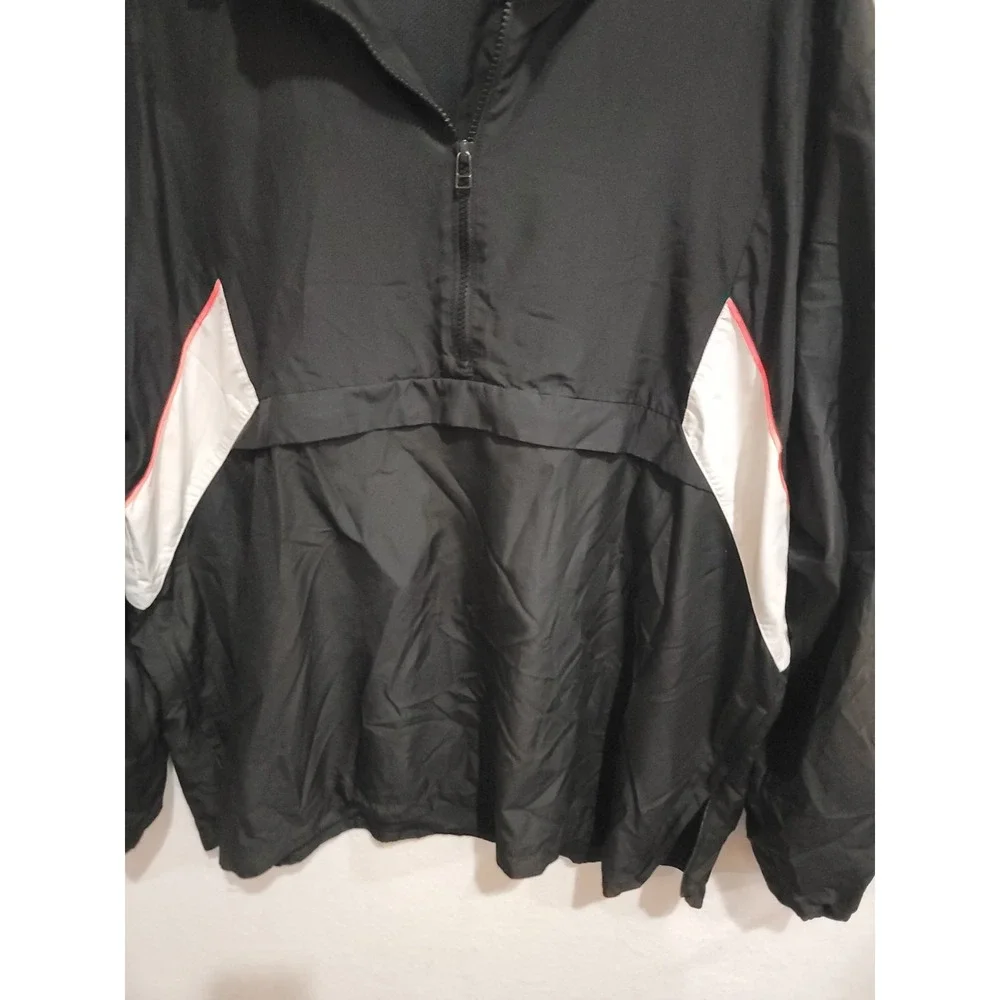 Adidas 1/4 Zip Anorak Windbreaker BQ7524‎ Black Pink Trefoil Logo Pullover 2XL